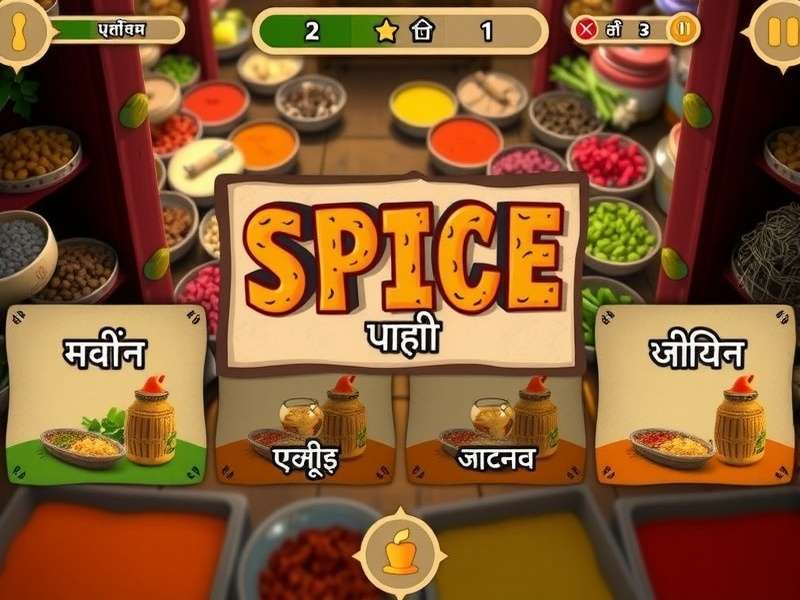 Indian Spice Delight regional versions showing different language interfaces